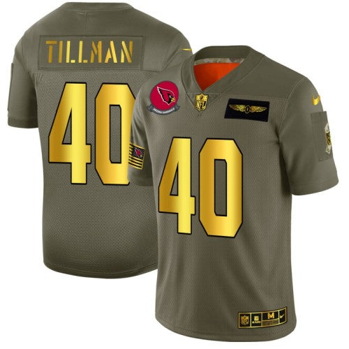 Arizona Arizona Cardinals #40 Pat Tillman NFL Men's Nike Olive Gold 2019 Salute to Service Limited Jersey Men's