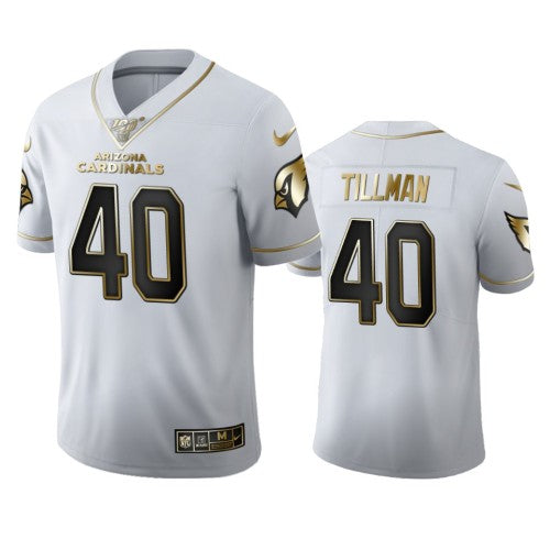 Arizona Arizona Cardinals #40 Pat Tillman Men's Nike White Golden Edition Vapor Limited NFL 100 Jersey Men's