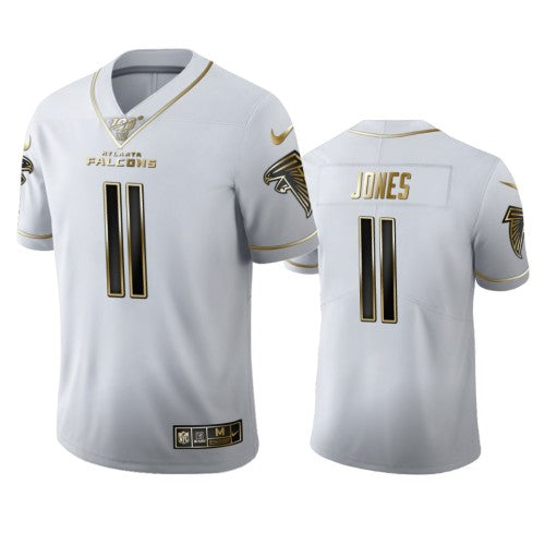 Atlanta Atlanta Falcons #11 Julio Jones Men's Nike White Golden Edition Vapor Limited NFL 100 Jersey Men's