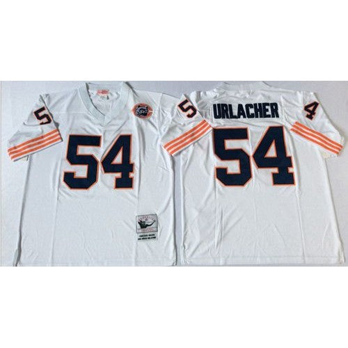 Mitchell&Ness Chicago Bears #54 Brian Urlacher White Big No. Throwback Stitched NFL Jersey Men's