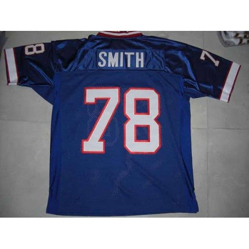 Mitchell & Ness Buffalo Bills #78 Bruce Smith Blue 35th Anniversary Patch Stitched Throwback NFL Jersey Men's