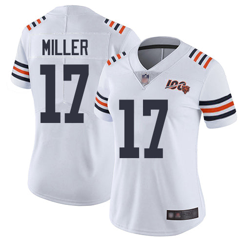 Nike Chicago Bears #17 Anthony Miller White Alternate Women's Stitched NFL Vapor Untouchable Limited 100th Season Jersey Womens