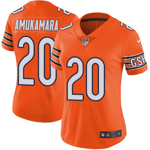 Nike Chicago Bears #20 Prince Amukamara Orange Women's Stitched NFL Limited Rush Jersey Womens