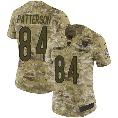Nike Chicago Bears #84 Cordarrelle Patterson Camo Women's Stitched NFL Limited 2018 Salute To Service Jersey Womens