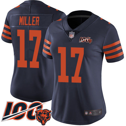 Nike Chicago Bears #17 Anthony Miller Navy Blue Alternate Women's Stitched NFL 100th Season Vapor Limited Jersey Womens