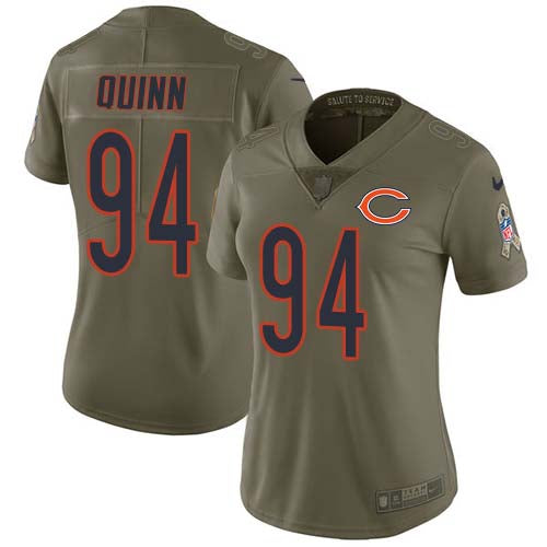 Nike Chicago Bears #94 Robert Quinn Olive Women's Stitched NFL Limited 2017 Salute To Service Jersey Womens