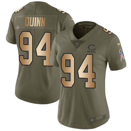 Nike Chicago Bears #94 Robert Quinn Olive/Gold Women's Stitched NFL Limited 2017 Salute To Service Jersey Womens