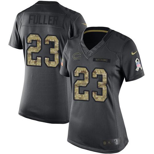 Nike Chicago Bears #23 Kyle Fuller Black Women's Stitched NFL Limited 2016 Salute to Service Jersey Womens