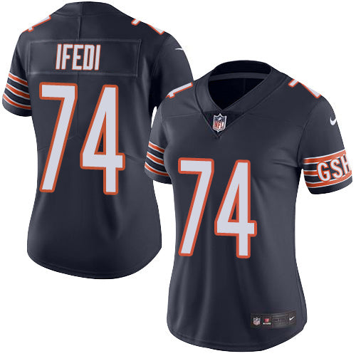 Nike Chicago Bears #74 Germain Ifedi Navy Blue Team Color Women's Stitched NFL Vapor Untouchable Limited Jersey Womens