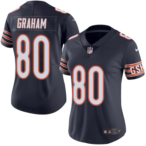 Nike Chicago Bears #80 Jimmy Graham Navy Blue Team Color Women's Stitched NFL Vapor Untouchable Limited Jersey Womens