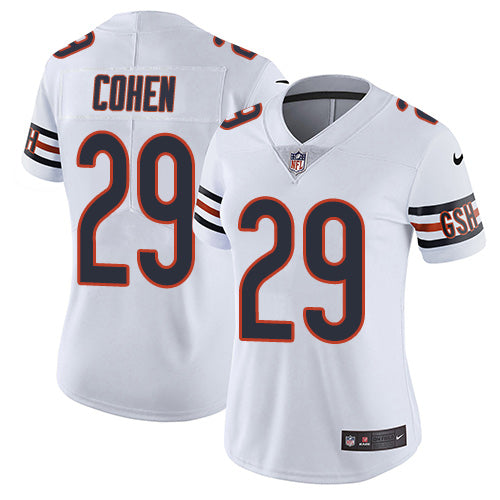 Nike Chicago Bears #29 Tarik Cohen White Women's Stitched NFL Vapor Untouchable Limited Jersey Womens