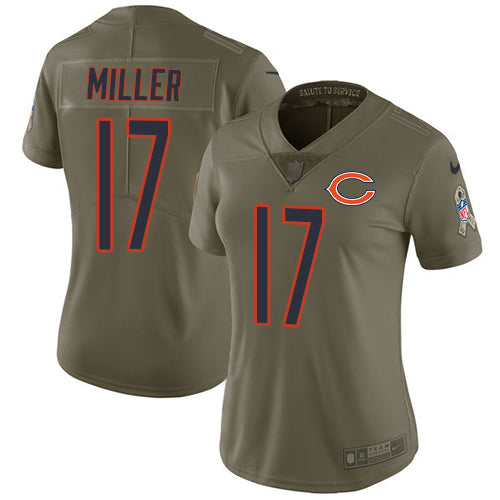Nike Chicago Bears #17 Anthony Miller Olive Women's Stitched NFL Limited 2017 Salute to Service Jersey Womens