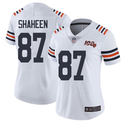 Nike Chicago Bears #87 Adam Shaheen White Alternate Women's Stitched NFL Vapor Untouchable Limited 100th Season Jersey Womens