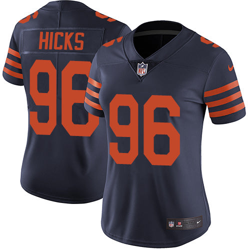 Nike Chicago Bears #96 Akiem Hicks Navy Blue Alternate Women's Stitched NFL Vapor Untouchable Limited Jersey Womens