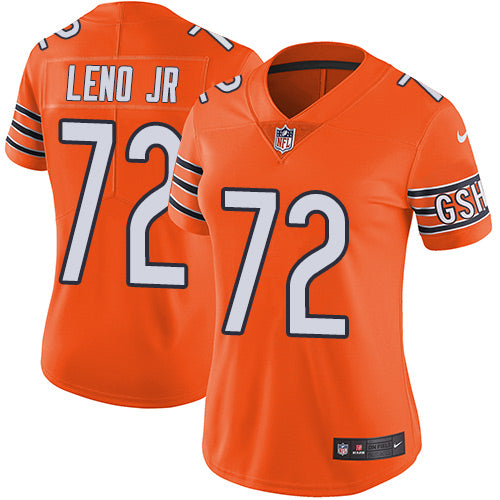 Nike Chicago Bears #72 Charles Leno Jr Orange Women's Stitched NFL Limited Rush Jersey Womens