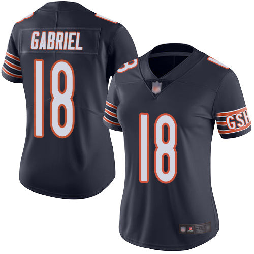 Nike Chicago Bears #18 Taylor Gabriel Navy Blue Team Color Women's Stitched NFL Vapor Untouchable Limited Jersey Womens