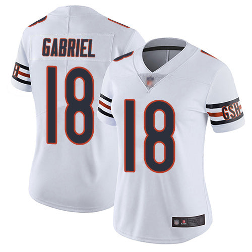 Nike Chicago Bears #18 Taylor Gabriel White Women's Stitched NFL Vapor Untouchable Limited Jersey Womens