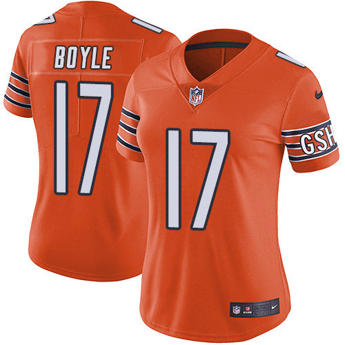 Nike Chicago Bears #17 Tim Boyle Orange Women's Stitched NFL Limited Rush Jersey Womens