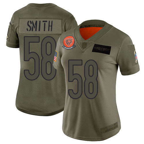 Nike Chicago Bears #58 Roquan Smith Camo Women's Stitched NFL Limited 2019 Salute to Service Jersey Womens