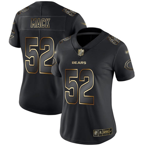Nike Chicago Bears #52 Khalil Mack Black/Gold Women's Stitched NFL Vapor Untouchable Limited Jersey Womens