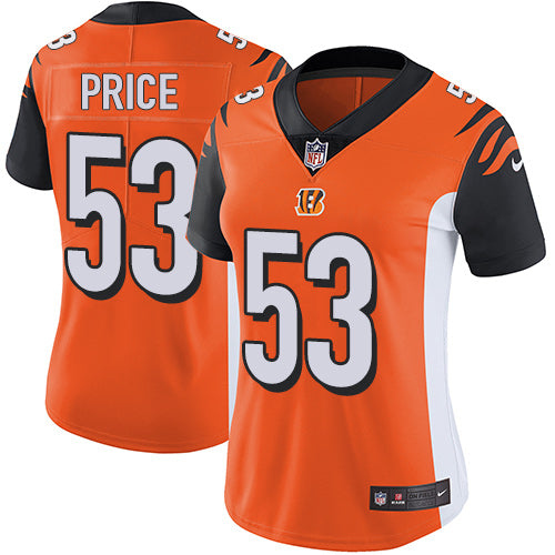 Nike Cincinnati Bengals #53 Billy Price Orange Alternate Women's Stitched NFL Vapor Untouchable Limited Jersey Womens