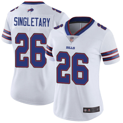 Nike Buffalo Bills #26 Devin Singletary White Women's Stitched NFL Vapor Untouchable Limited Jersey Womens