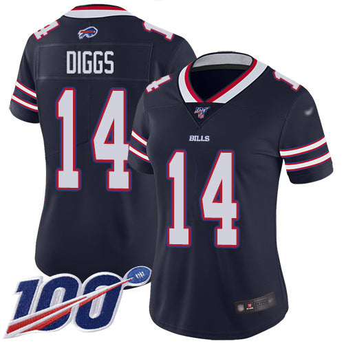 Nike Buffalo Bills #14 Stefon Diggs Navy Women's Stitched NFL Limited Inverted Legend 100th Season Jersey Womens
