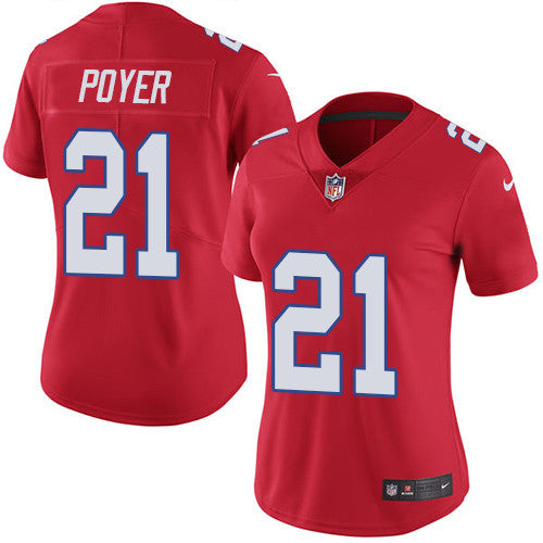 Nike Buffalo Bills #21 Jordan Poyer Red Women's Stitched NFL Limited Rush Jersey Womens