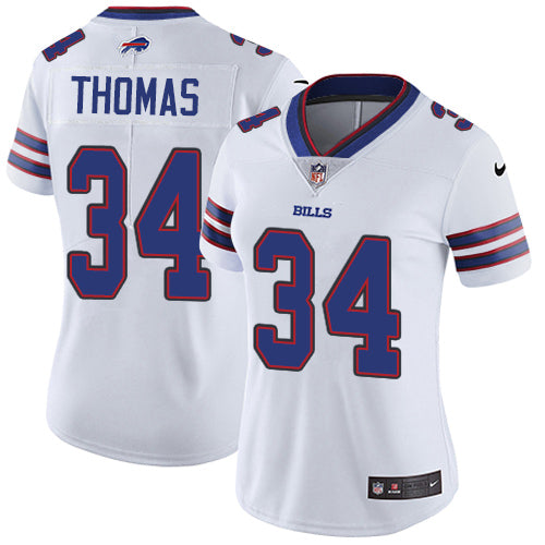 Nike Buffalo Bills #34 Thurman Thomas White Women's Stitched NFL Vapor Untouchable Limited Jersey Womens