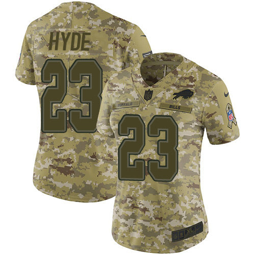 Nike Buffalo Bills #23 Micah Hyde Camo Women's Stitched NFL Limited 2018 Salute to Service Jersey Womens