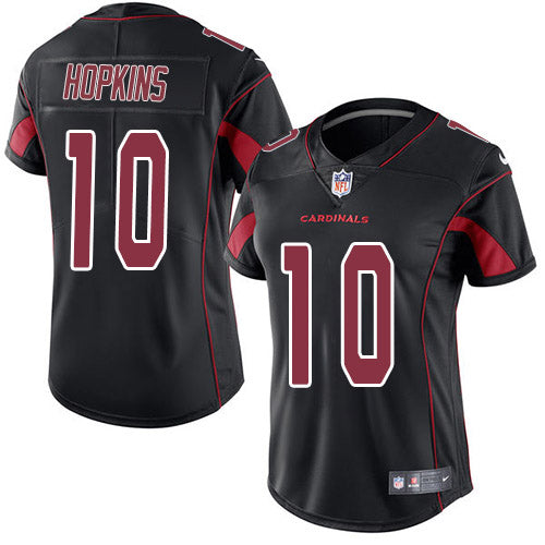 Nike Arizona Cardinals #10 DeAndre Hopkins Black Women's Stitched NFL Limited Rush Jersey Womens