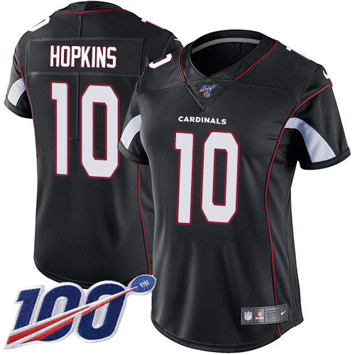 Nike Arizona Cardinals #10 DeAndre Hopkins Black Alternate Women's Stitched NFL 100th Season Vapor Untouchable Limited Jersey Womens