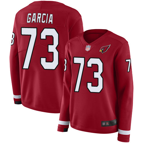 Nike Arizona Cardinals #73 Max Garcia Red Team Color Women's Stitched NFL Limited Therma Long Sleeve Jersey Womens