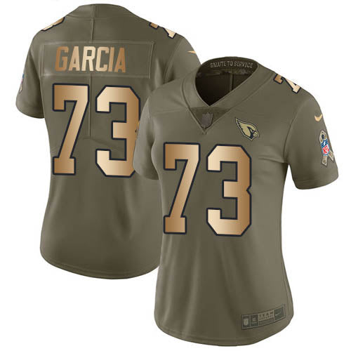 Nike Arizona Cardinals #73 Max Garcia Olive/Gold Women's Stitched NFL Limited 2017 Salute To Service Jersey Womens