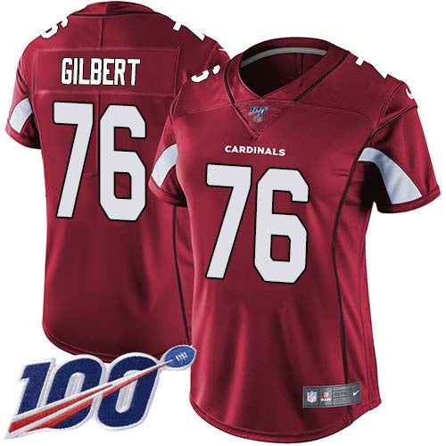 Nike Arizona Cardinals #76 Marcus Gilbert Red Team Color Women's Stitched NFL 100th Season Vapor Untouchable Limited Jersey Womens