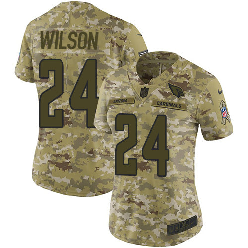Nike Arizona Cardinals #24 Adrian Wilson Camo Women's Stitched NFL Limited 2018 Salute to Service Jersey Womens