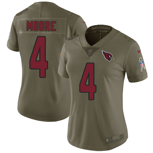 Nike Arizona Cardinals #4 Rondale Moore Olive Women's Stitched NFL Limited 2017 Salute To Service Jersey Womens
