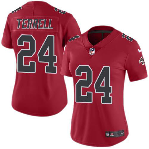 Nike Atlanta Falcons #24 A.J. Terrell Red Women's Stitched NFL Limited Rush Jersey Womens