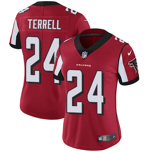 Nike Atlanta Falcons #24 A.J. Terrell Red Team Color Women's Stitched NFL Vapor Untouchable Limited Jersey Womens