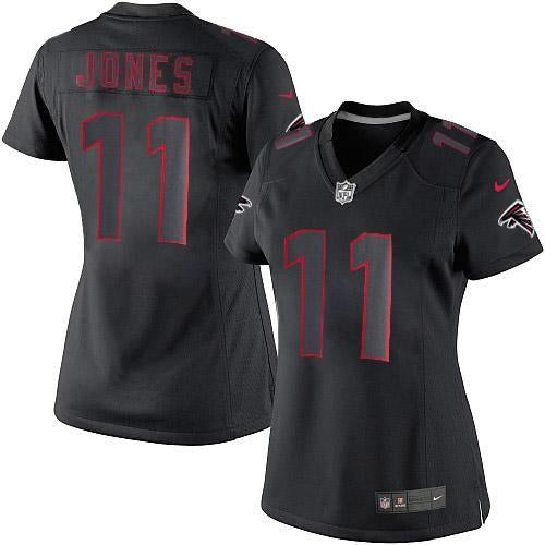 Nike Atlanta Falcons #11 Julio Jones Black Impact Women's Stitched NFL Limited Jersey Womens