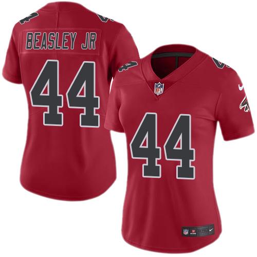 Nike Atlanta Falcons #44 Vic Beasley Jr Red Women's Stitched NFL Limited Rush Jersey Womens