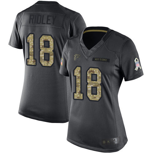 Nike Atlanta Falcons #18 Calvin Ridley Black Women's Stitched NFL Limited 2016 Salute to Service Jersey Womens