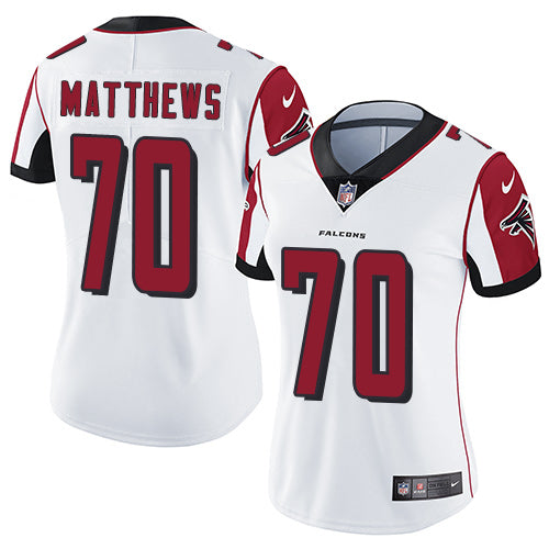 Nike Atlanta Falcons #70 Jake Matthews White Women's Stitched NFL Vapor Untouchable Limited Jersey Womens