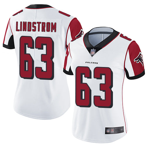 Nike Atlanta Falcons #63 Chris Lindstrom White Women's Stitched NFL Vapor Untouchable Limited Jersey Womens