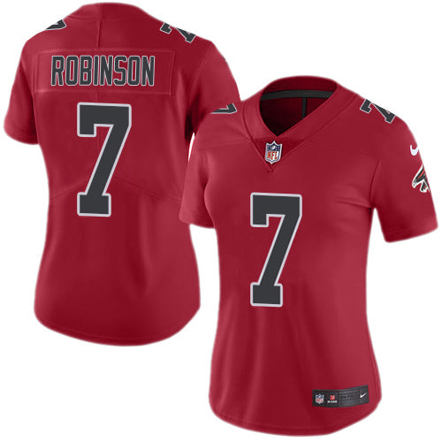 Nike Atlanta Falcons #7 Bijan Robinson Red Stitched Women's NFL Limited Rush Jersey Womens