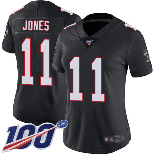 Nike Atlanta Falcons #11 Julio Jones Black Alternate Women's Stitched NFL 100th Season Vapor Limited Jersey Womens