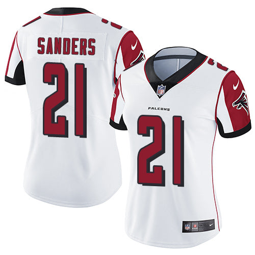 Nike Atlanta Falcons #21 Deion Sanders White Women's Stitched NFL Vapor Untouchable Limited Jersey Womens