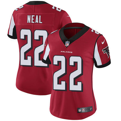 Nike Atlanta Falcons #22 Keanu Neal Red Team Color Women's Stitched NFL Vapor Untouchable Limited Jersey Womens