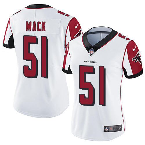 Nike Atlanta Falcons #51 Alex Mack White Women's Stitched NFL Vapor Untouchable Limited Jersey Womens