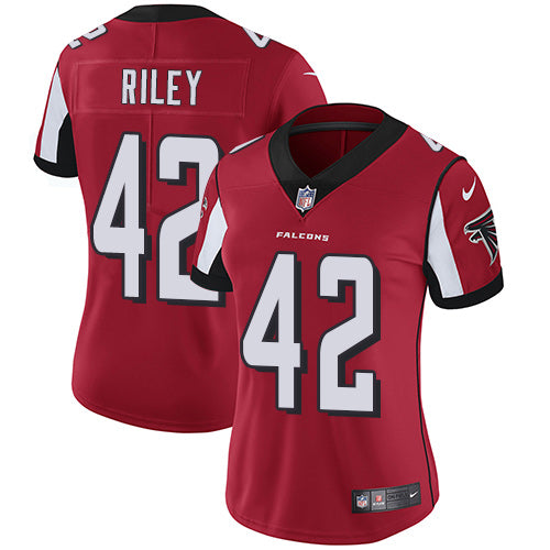 Nike Atlanta Falcons #42 Duke Riley Red Team Color Women's Stitched NFL Vapor Untouchable Limited Jersey Womens